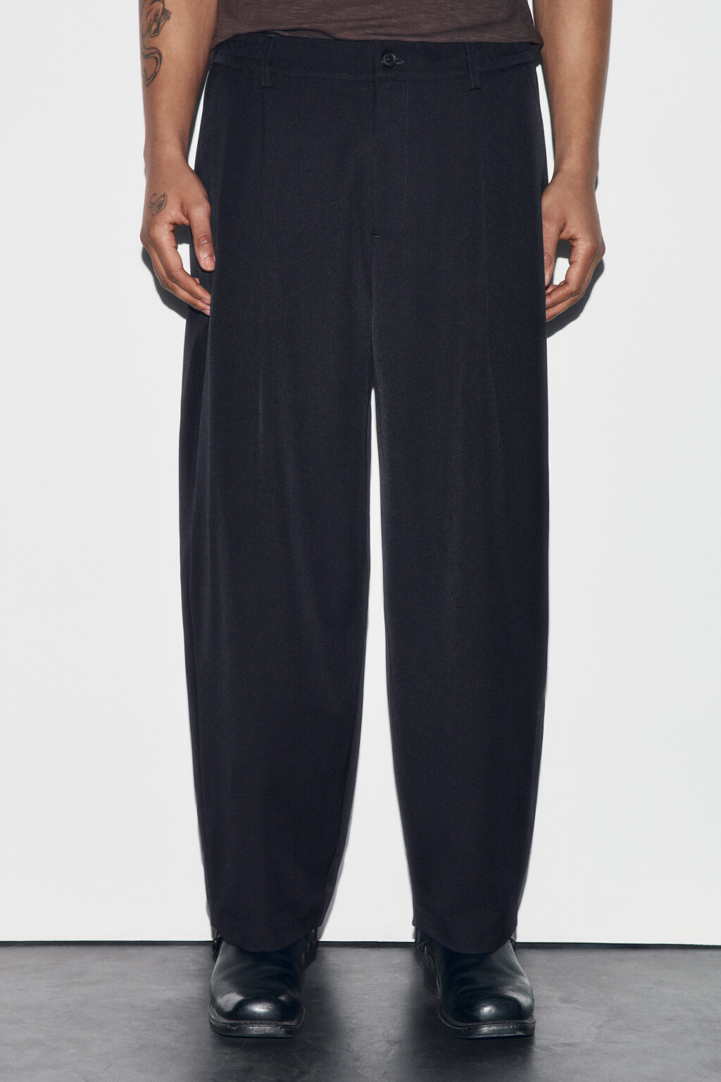 Брюки костюмные со средней посадкой - цвет синий - 2