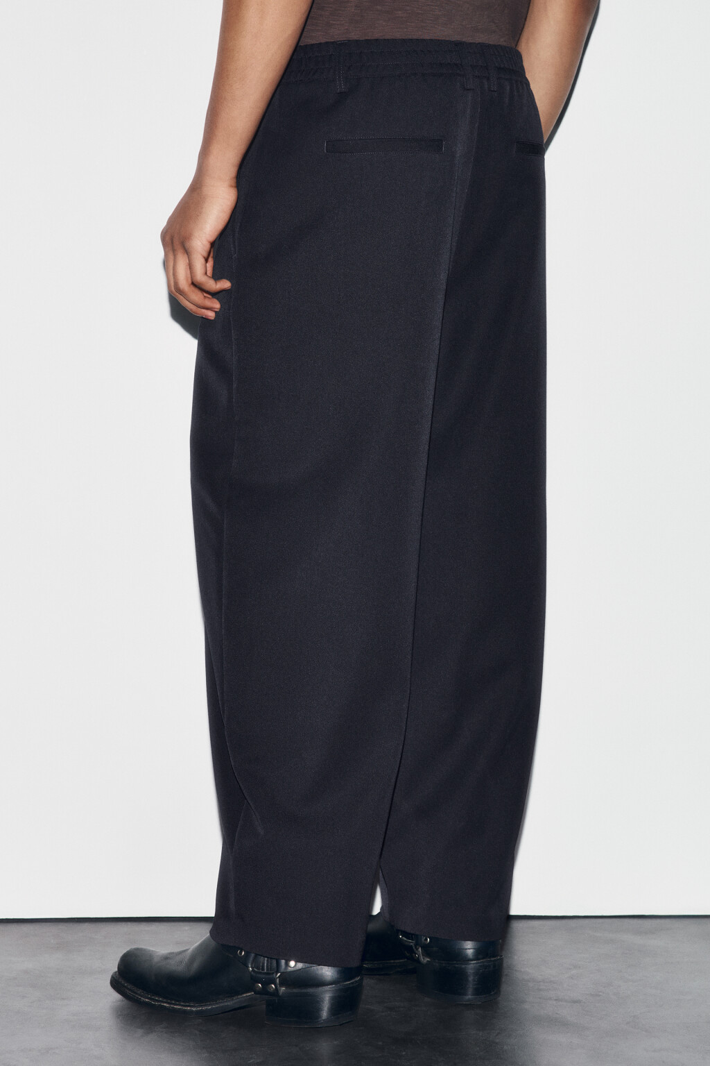 Брюки костюмные со средней посадкой - цвет синий - 3