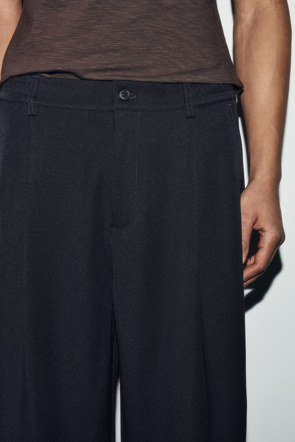 Брюки костюмные со средней посадкой - цвет синий - 5