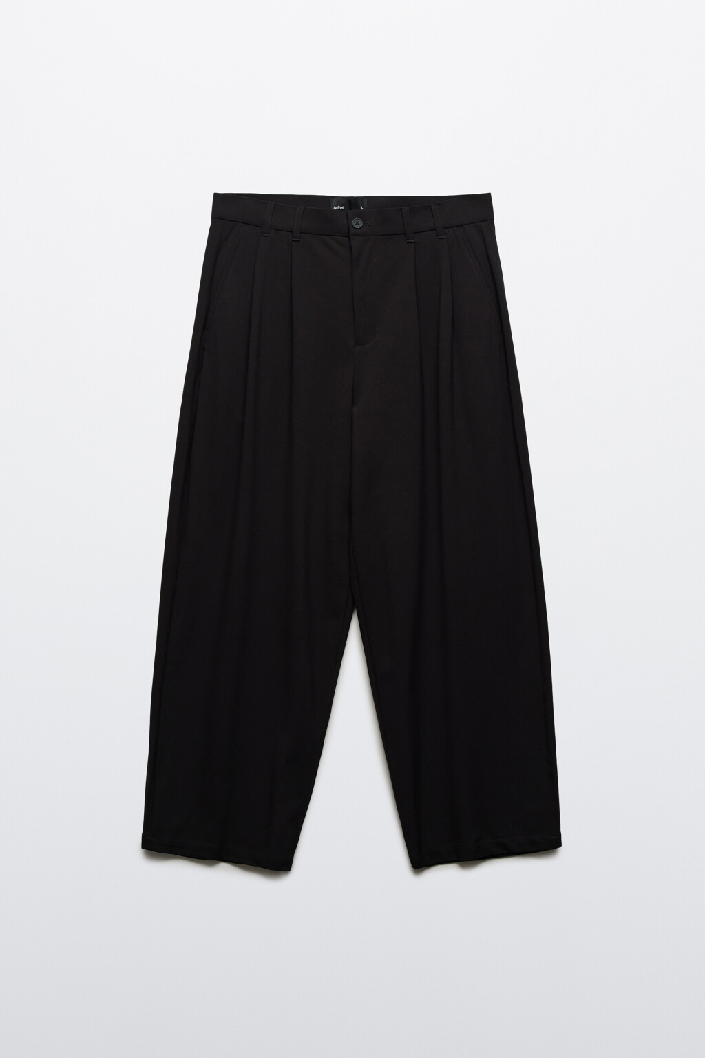 Брюки костюмные со средней посадкой и защипами - цвет черный - 1