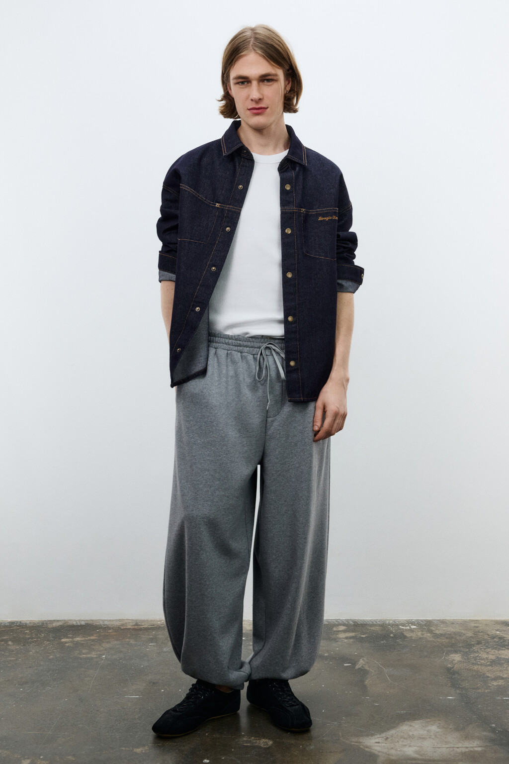 Брюки-джоггеры со средней посадкой - цвет серый - 5