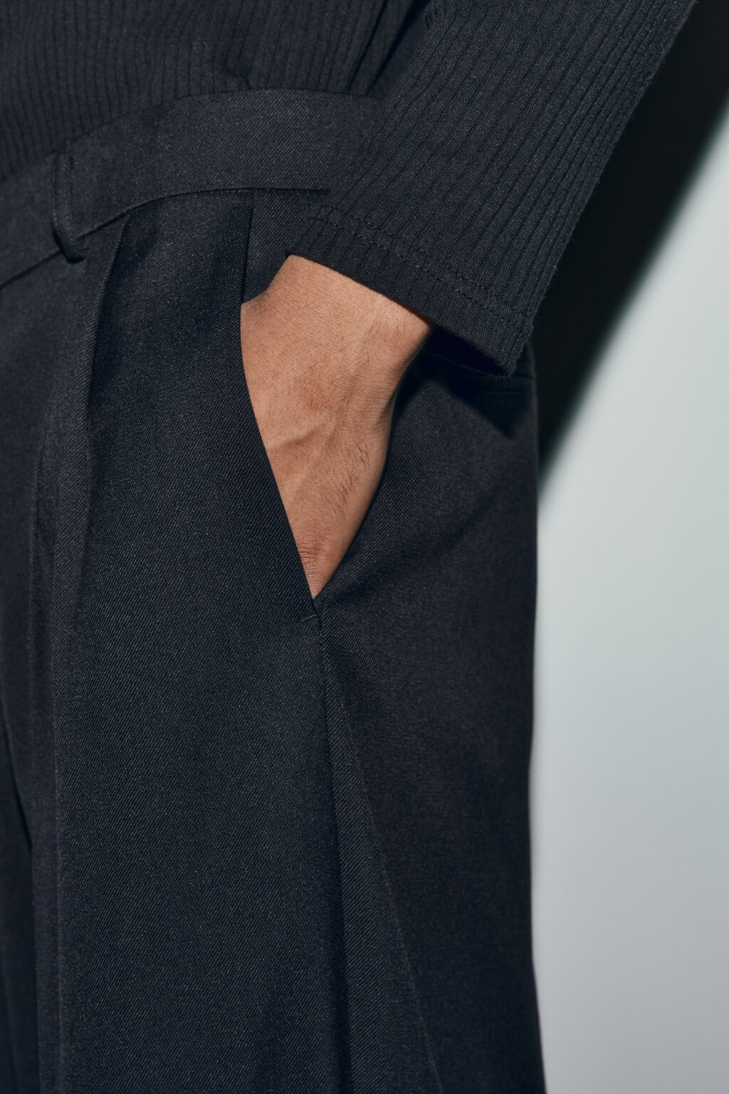 Брюки straight fit костюмные со средней посадкой - цвет черный - 5