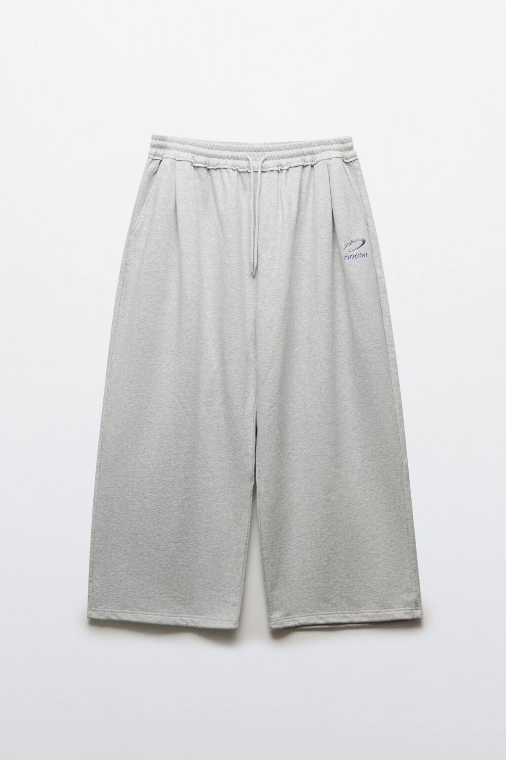 Брюки-джоггеры из футера со средней посадкой и вышивкой - цвет серый - 8