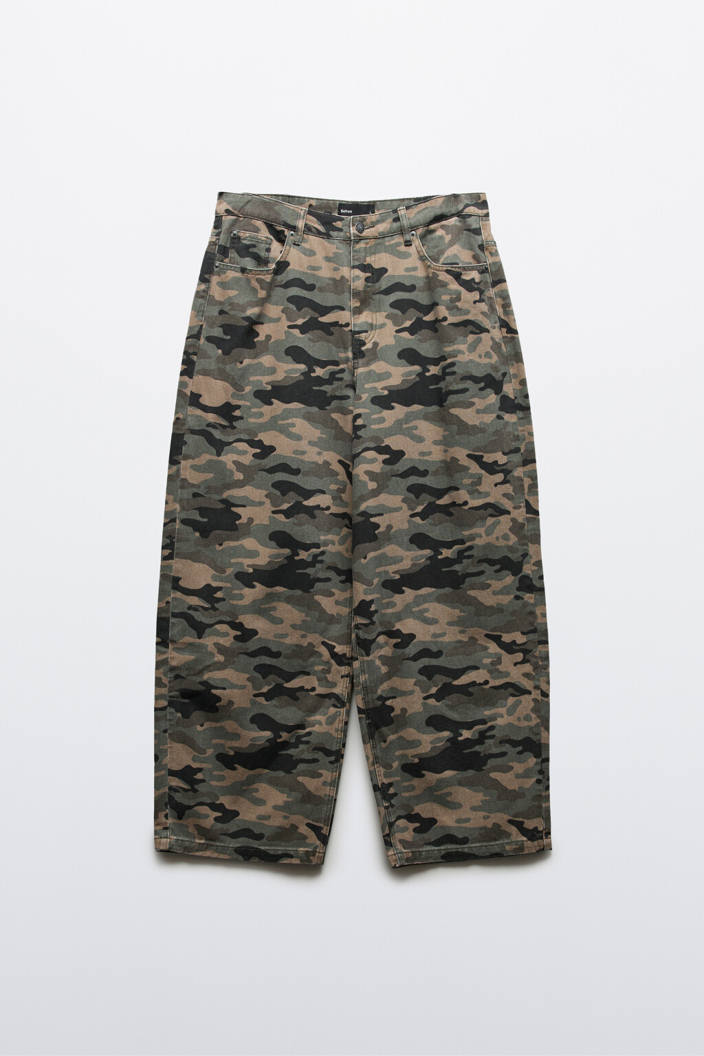 Брюки широкие хлопковые с принтом хаки - цвет мультиколор - 7