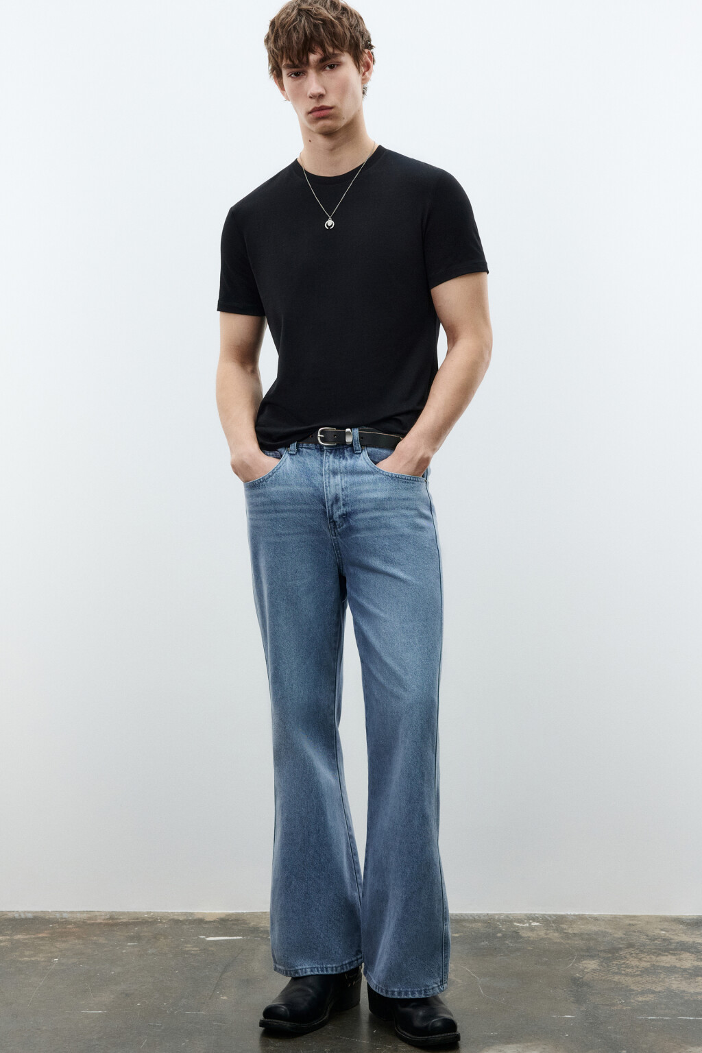 Джинсы клеш со средней посадкой - цвет голубой - 2