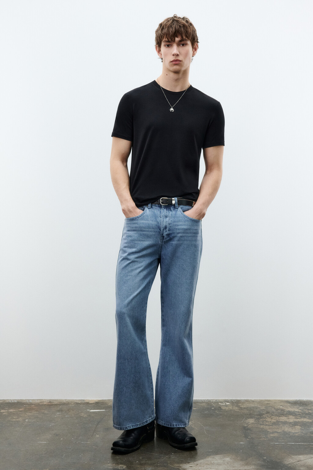 Джинсы клеш со средней посадкой - цвет голубой - 5