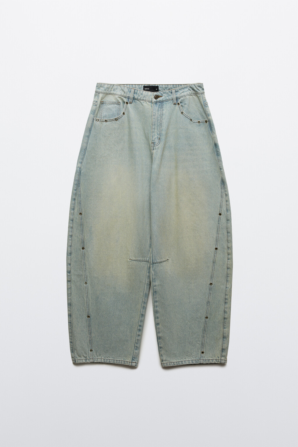 Джинсы baggy fit со средней посадкой и люверсами - цвет голубой - 9