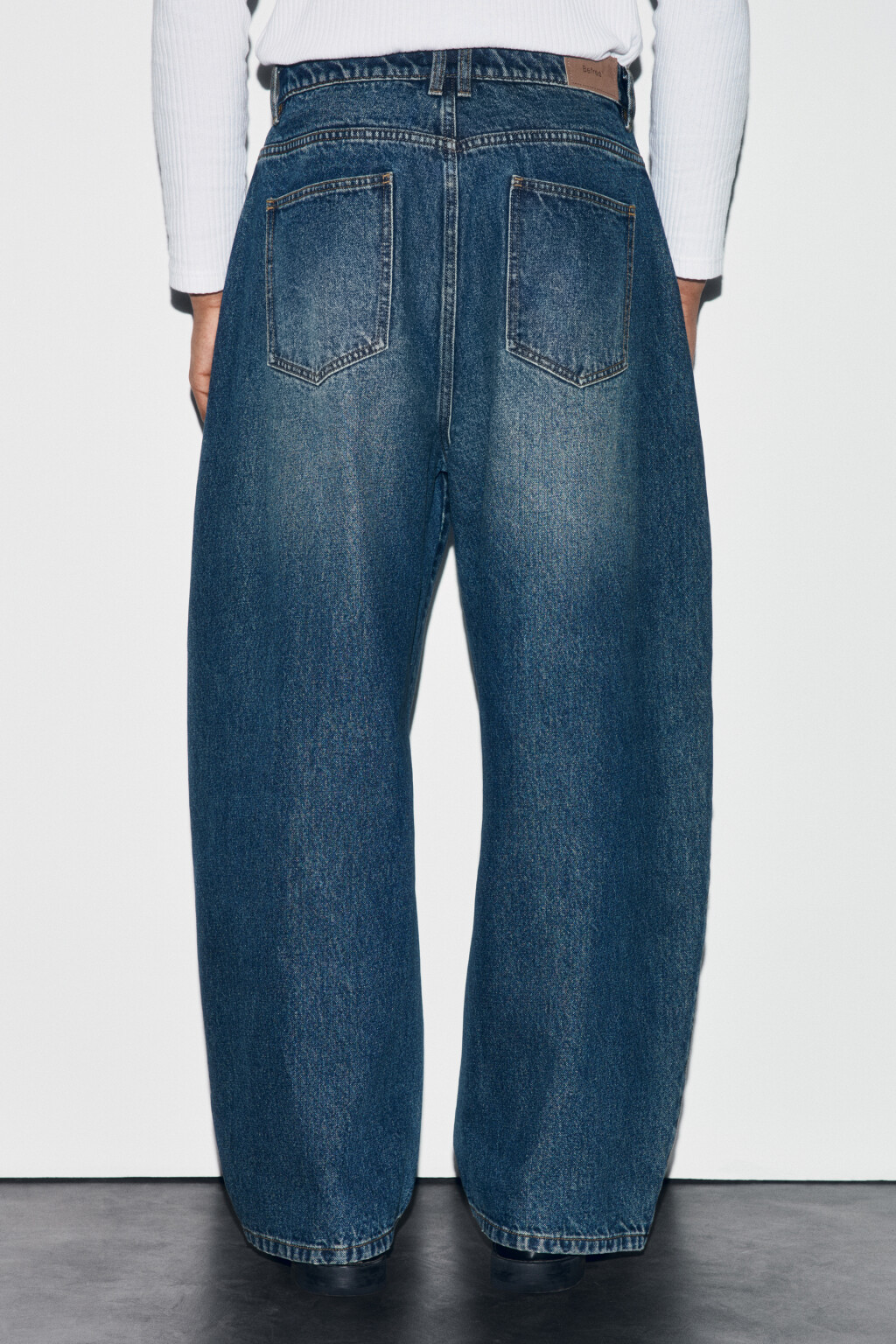 Джинсы baggy fit со средней посадкой и люверсами - цвет синий - 4
