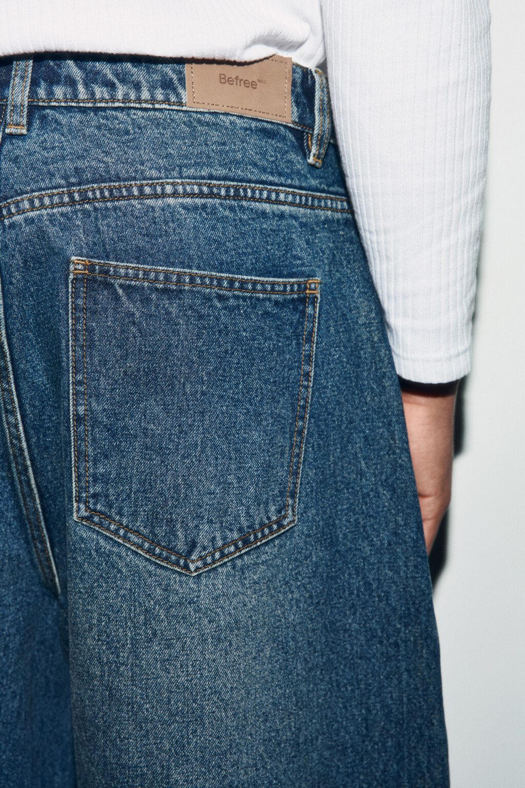 Джинсы baggy fit со средней посадкой и люверсами - цвет синий - 8