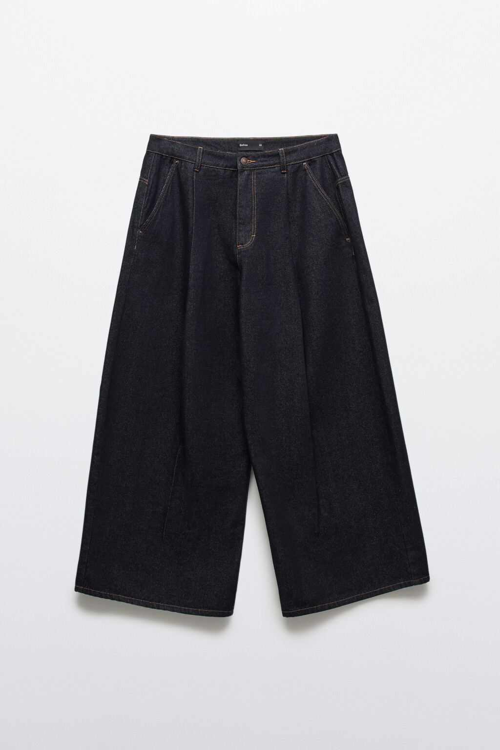 Джинсы baggy fit со средней посадкой и складками - цвет синий - 1