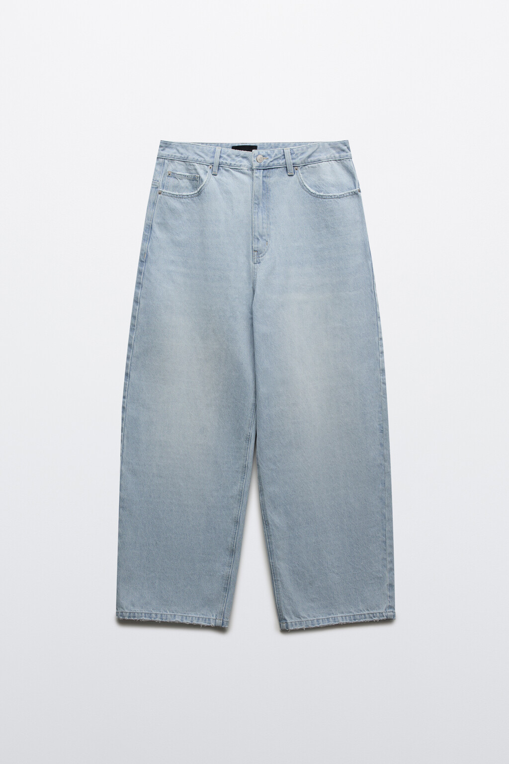 Джинсы wide leg со средней посадкой и принтом - цвет голубой - 1