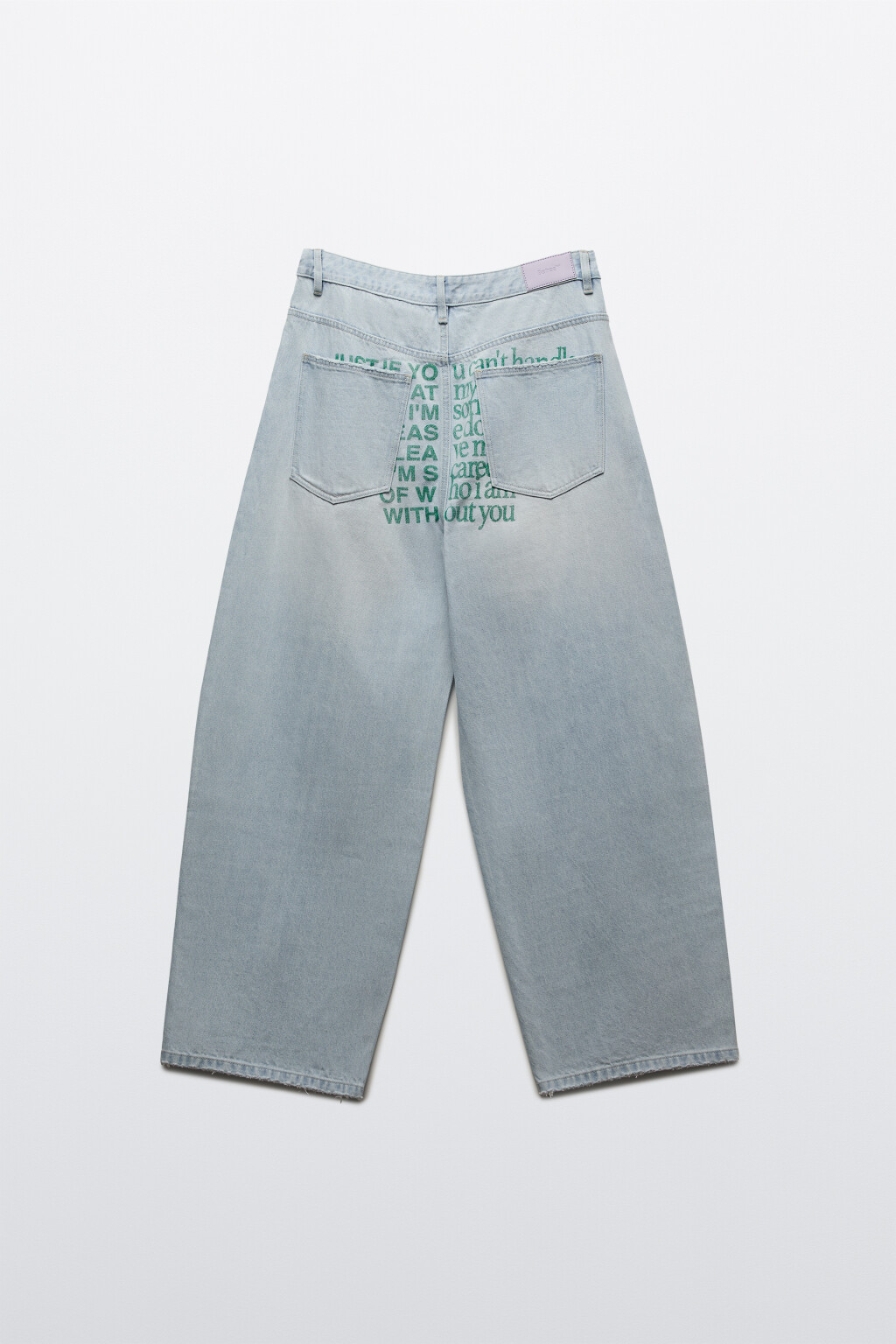 Джинсы wide leg со средней посадкой и принтом - цвет голубой - 2