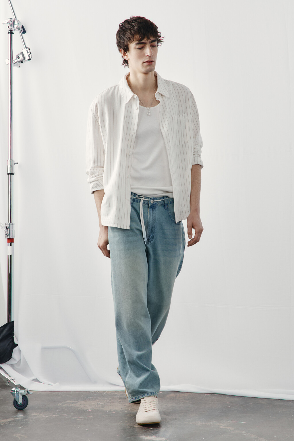 Джинсы багги со средней посадкой - цвет голубой - 2