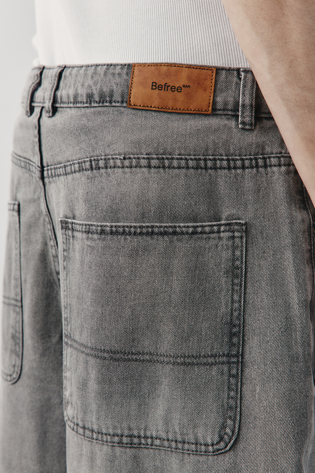 Джинсы багги со средней посадкой - цвет серый - 7