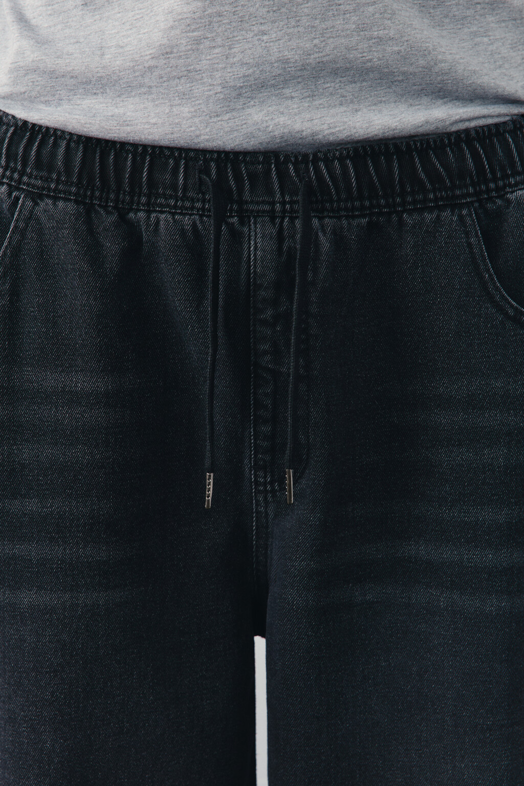 Джинсы baggy fit со средней посадкой на завязках - цвет черный - 5