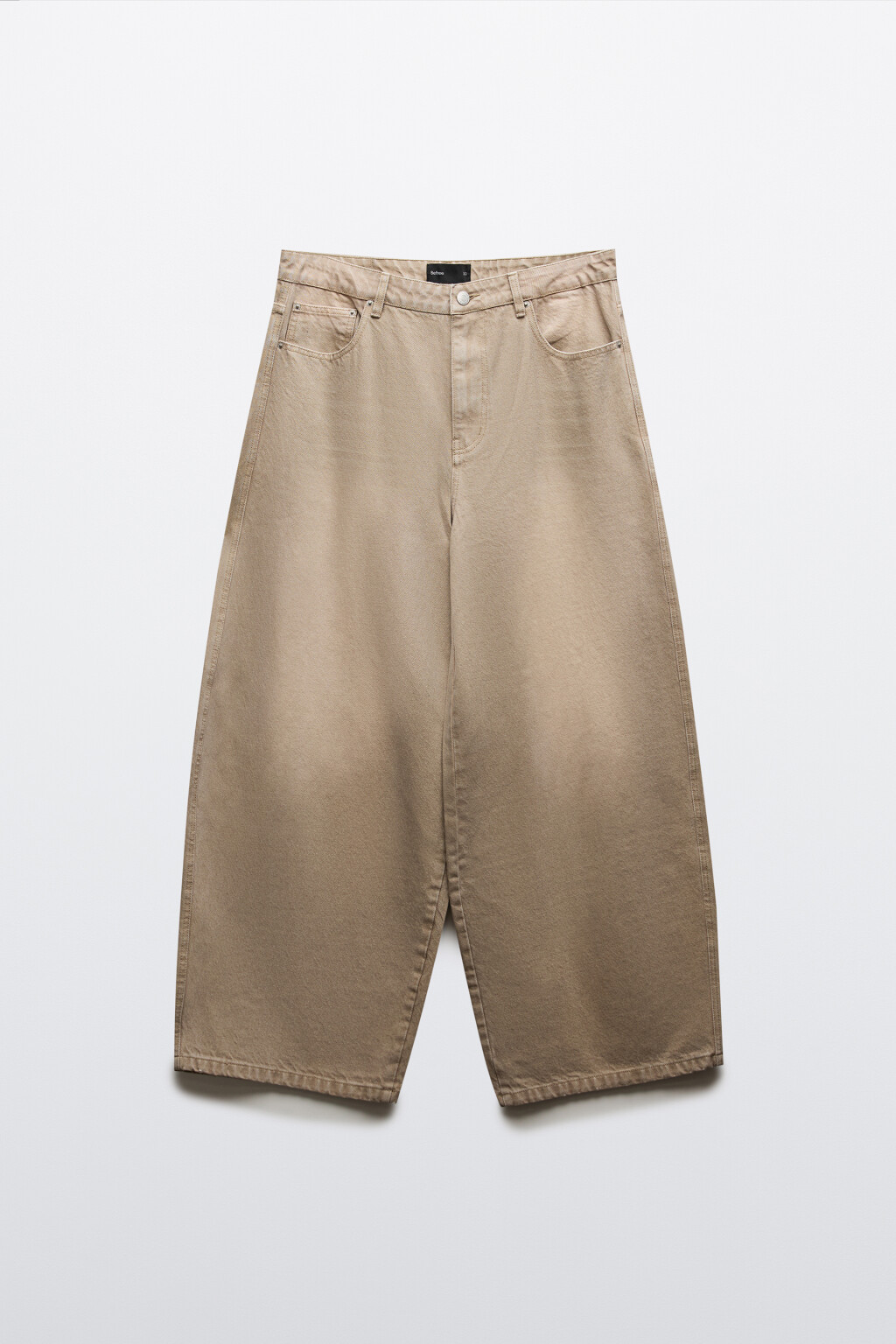 Джинсы barrel fit со средней посадкой - цвет бежевый - 8