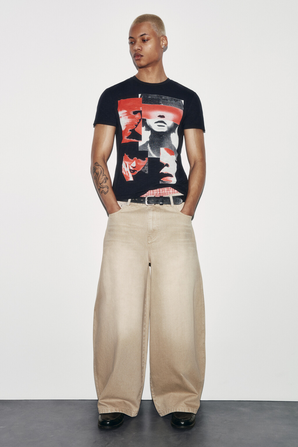 Джинсы barrel fit со средней посадкой - цвет бежевый - 5