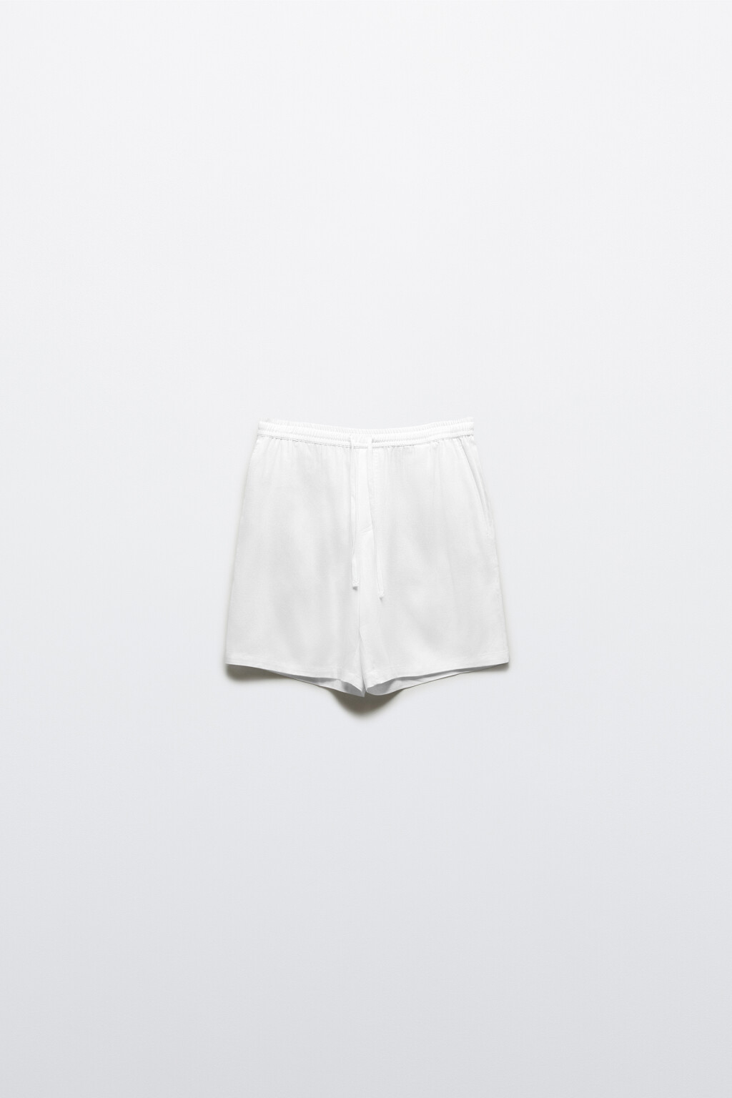Шорты вискозные со льном на завязках - цвет белый - 7