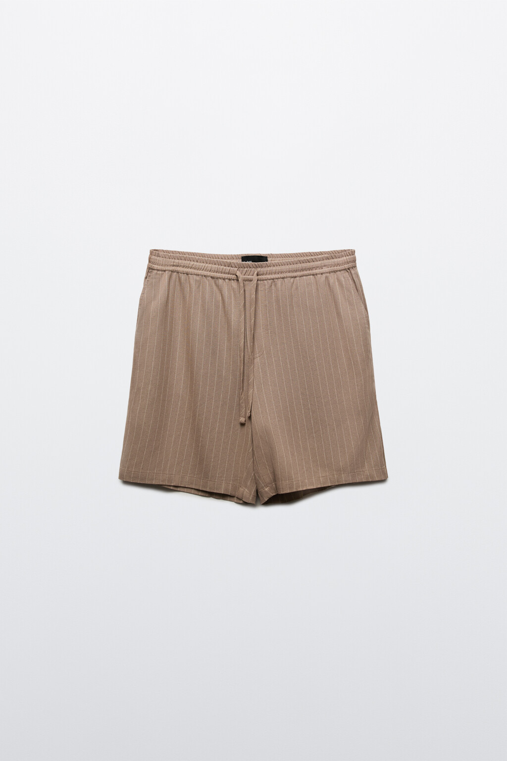 Шорты вискозные со льном на завязках - цвет коричневый - 7