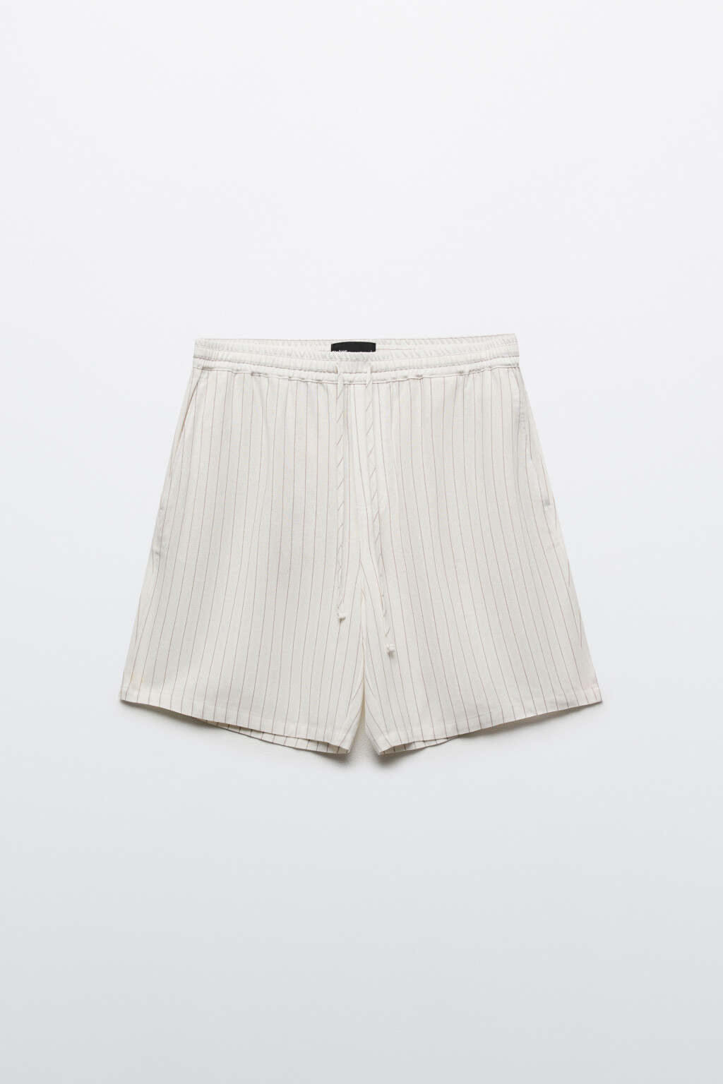 Шорты вискозные со льном на завязках - цвет бежевый - 7