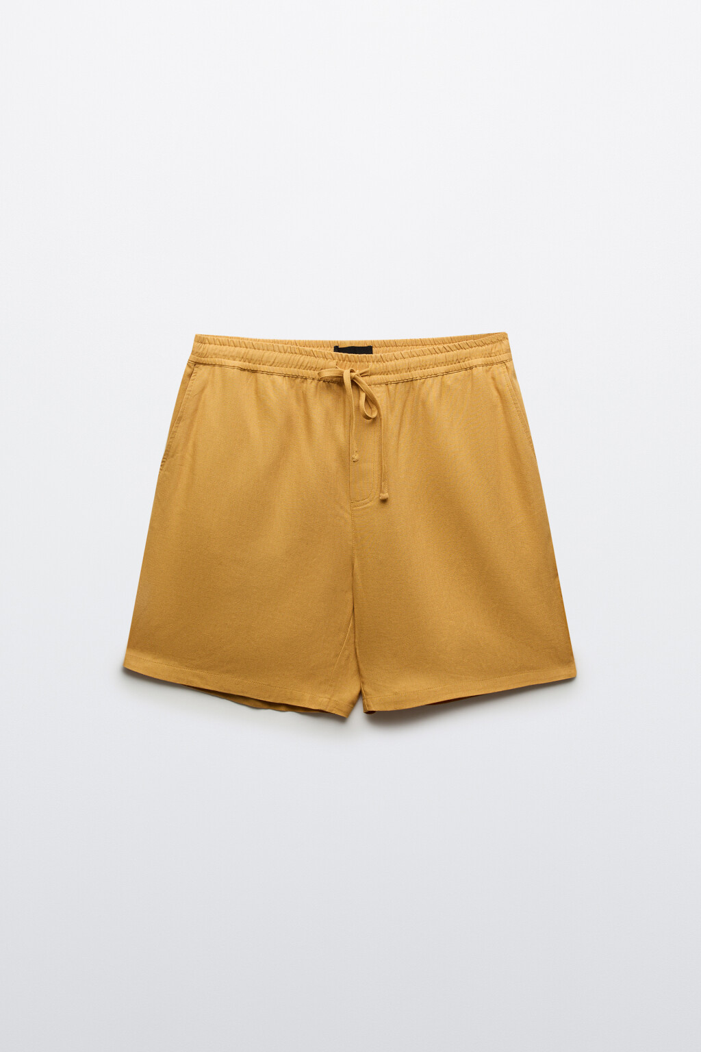 Шорты вискозные со льном на завязках - цвет желтый - 7