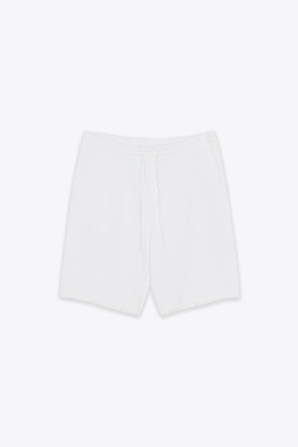 Шорты хлопковые со средней посадкой на завязках - цвет белый - 7