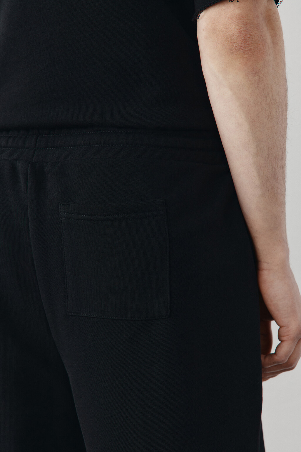 Шорты хлопковые со средней посадкой на завязках - цвет черный - 6