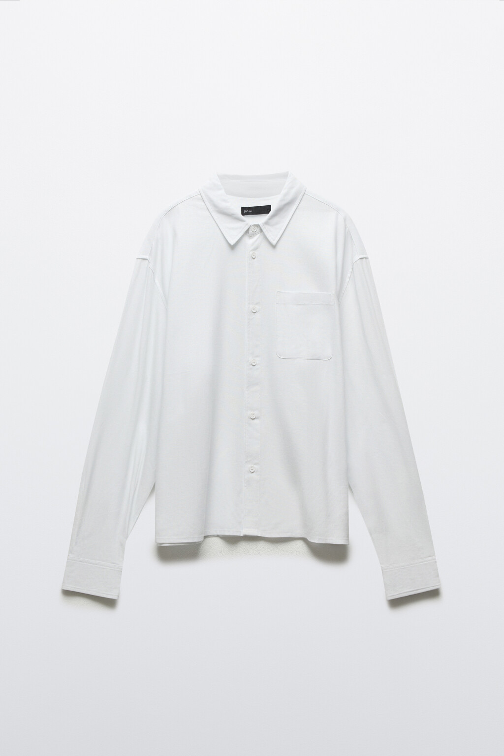 Рубашка базовая вискозная со льном - цвет белый - 7