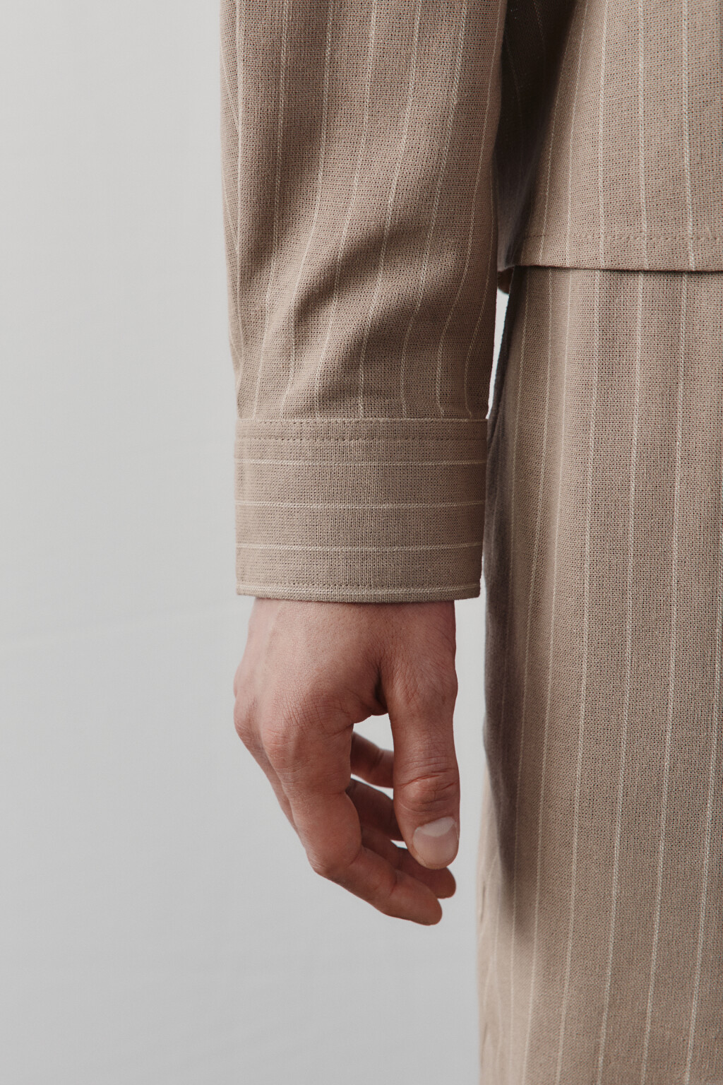 Рубашка базовая вискозная со льном - цвет коричневый - 6