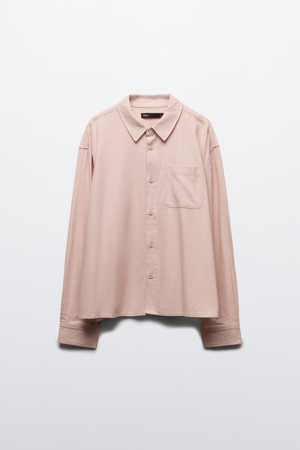 Рубашка базовая вискозная со льном - цвет розовый - 7