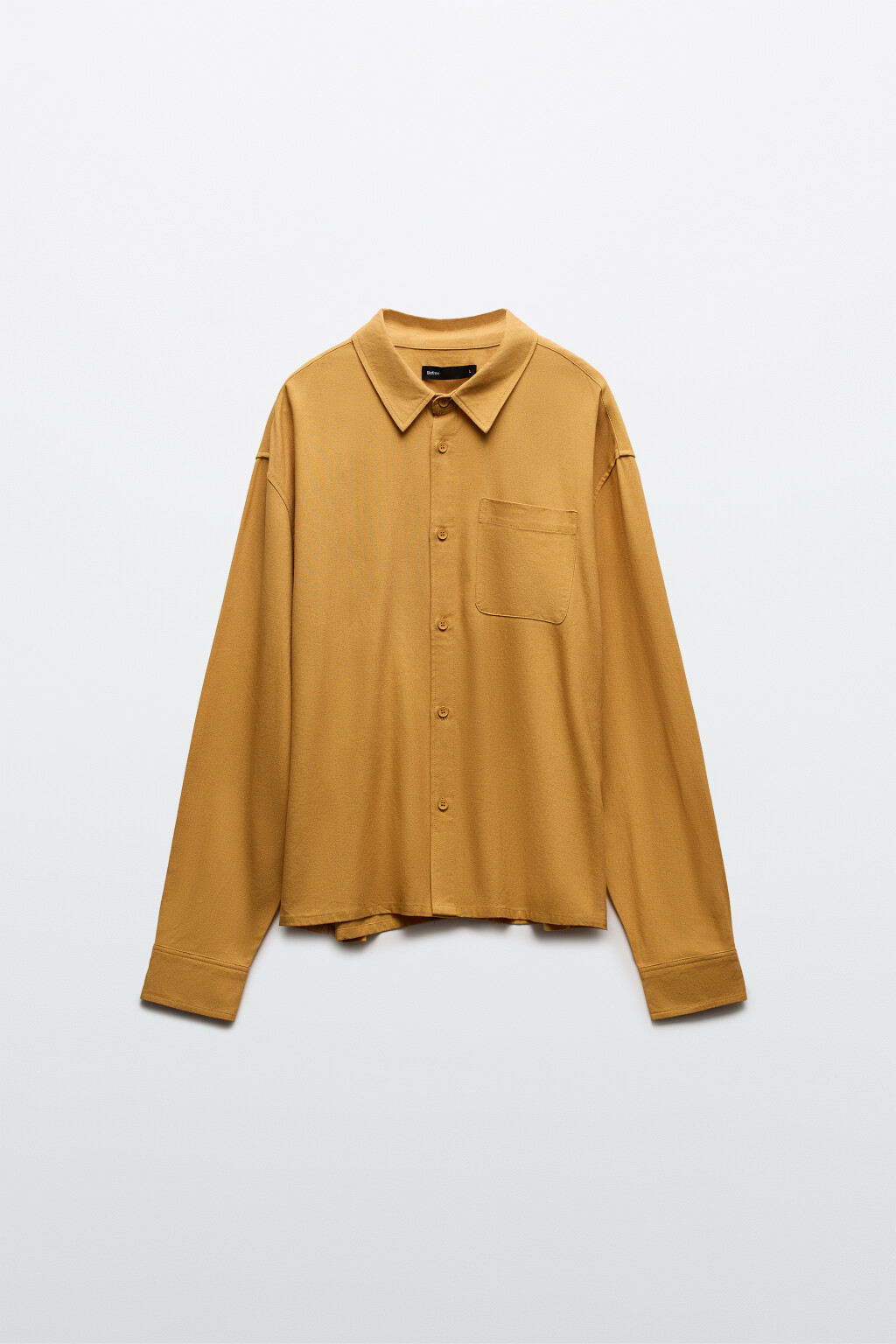 Рубашка базовая вискозная со льном - цвет желтый - 7