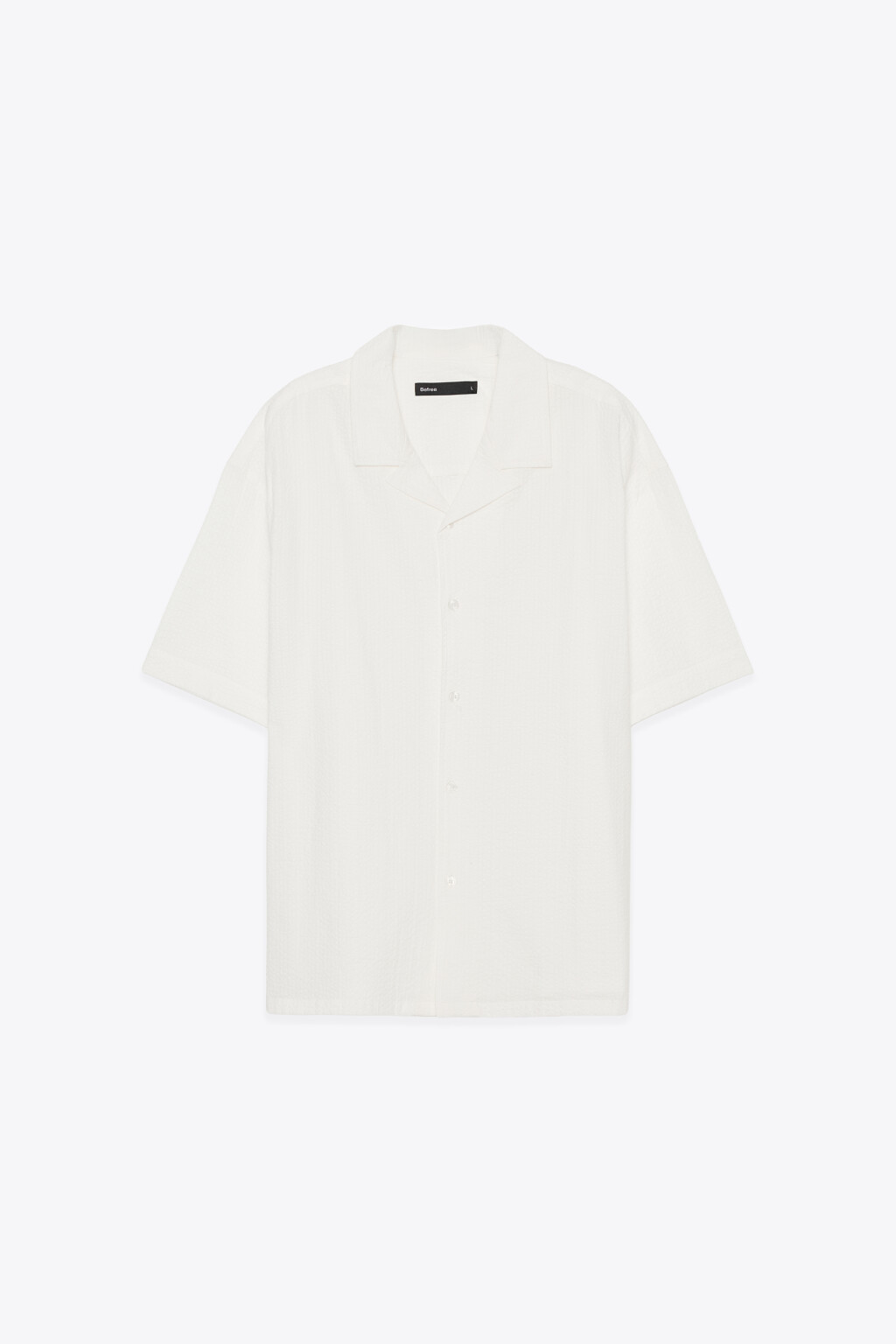 Рубашка хлопковая с коротким рукавом - цвет белый - 1