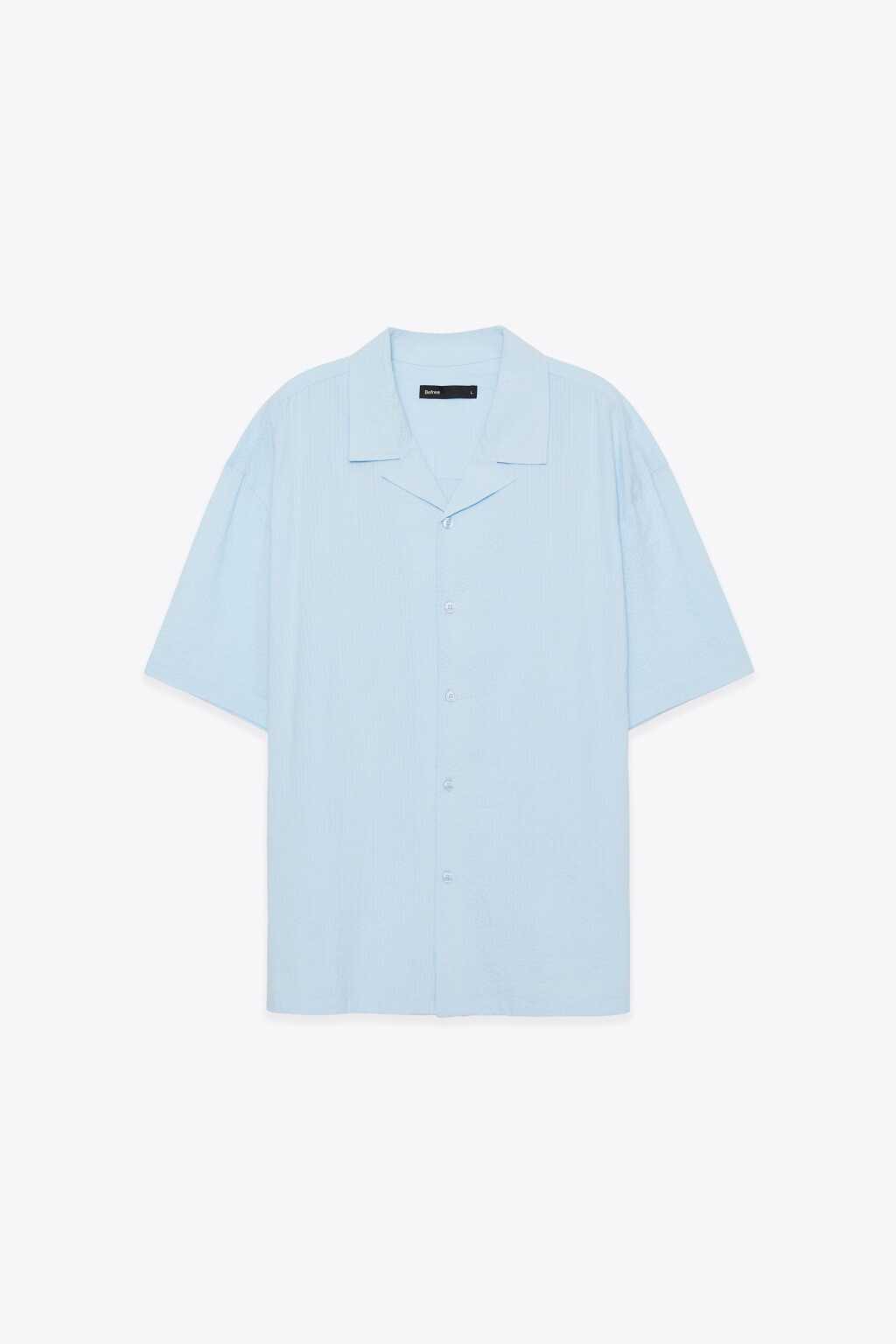 Рубашка хлопковая с коротким рукавом - цвет синий - 1