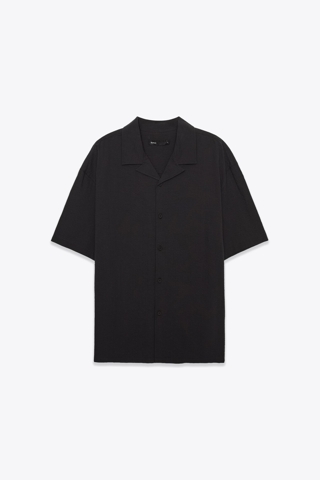 Рубашка хлопковая с коротким рукавом - цвет черный - 1