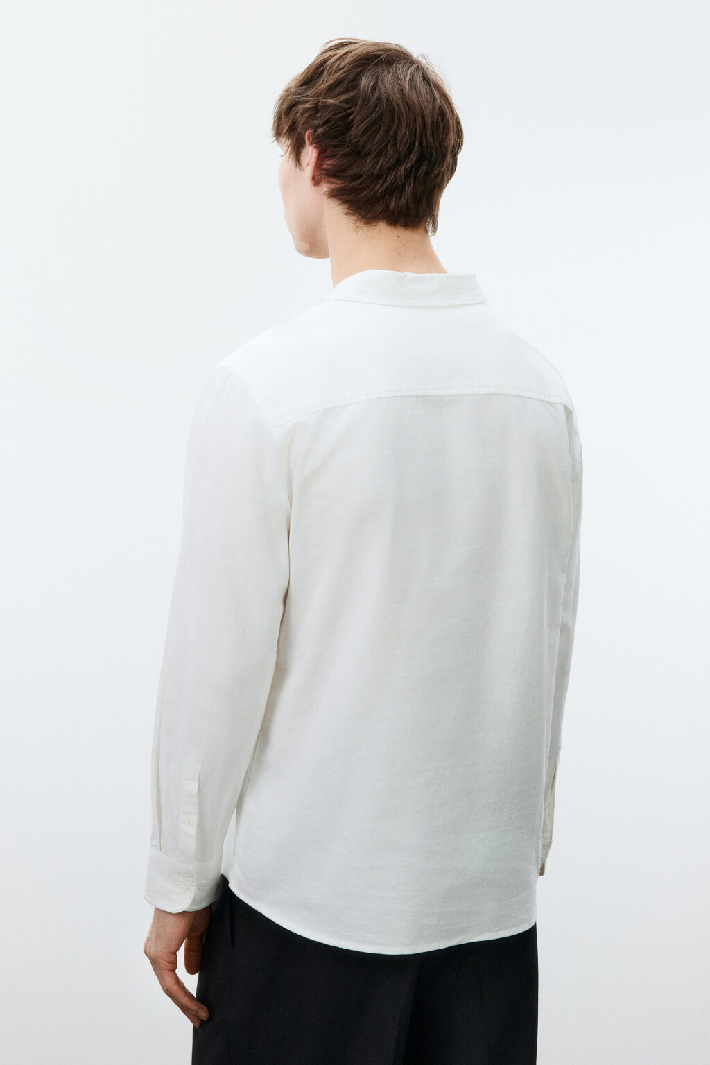 Рубашка классическая из хлопка - цвет белый - 3