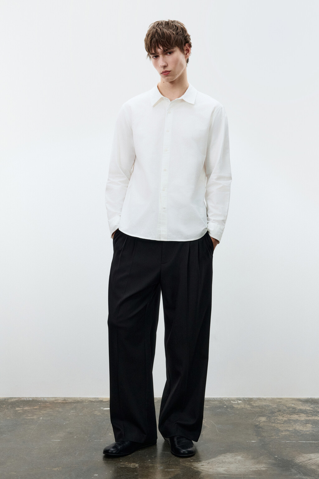 Рубашка классическая из хлопка - цвет белый - 4