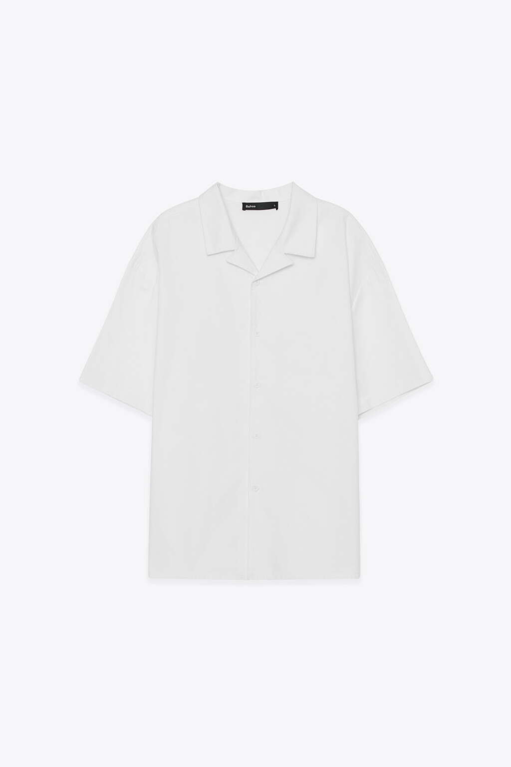 Рубашка хлопковая с коротким рукавом - цвет белый - 1