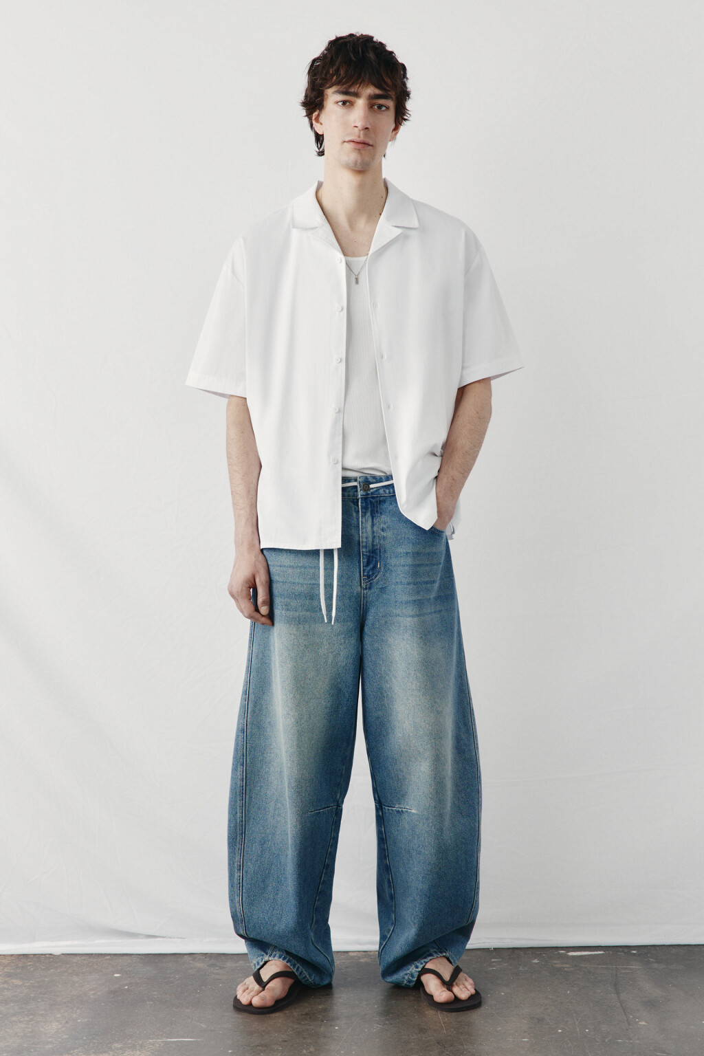 Рубашка хлопковая с коротким рукавом - цвет белый - 5