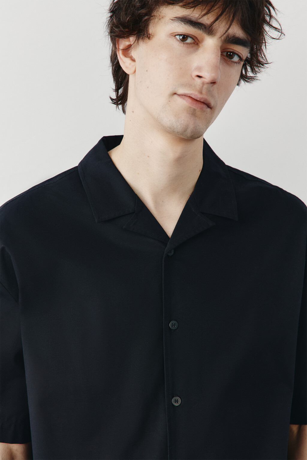 Рубашка хлопковая с коротким рукавом - цвет черный - 5