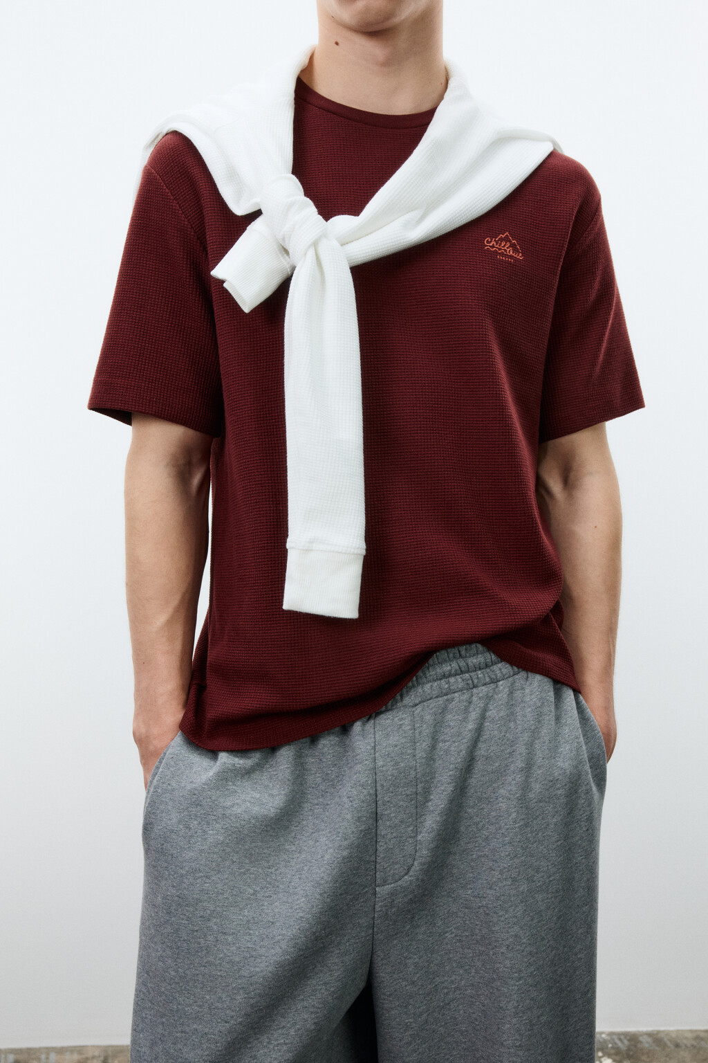 Футболка прямая с принтом - цвет красный - 1