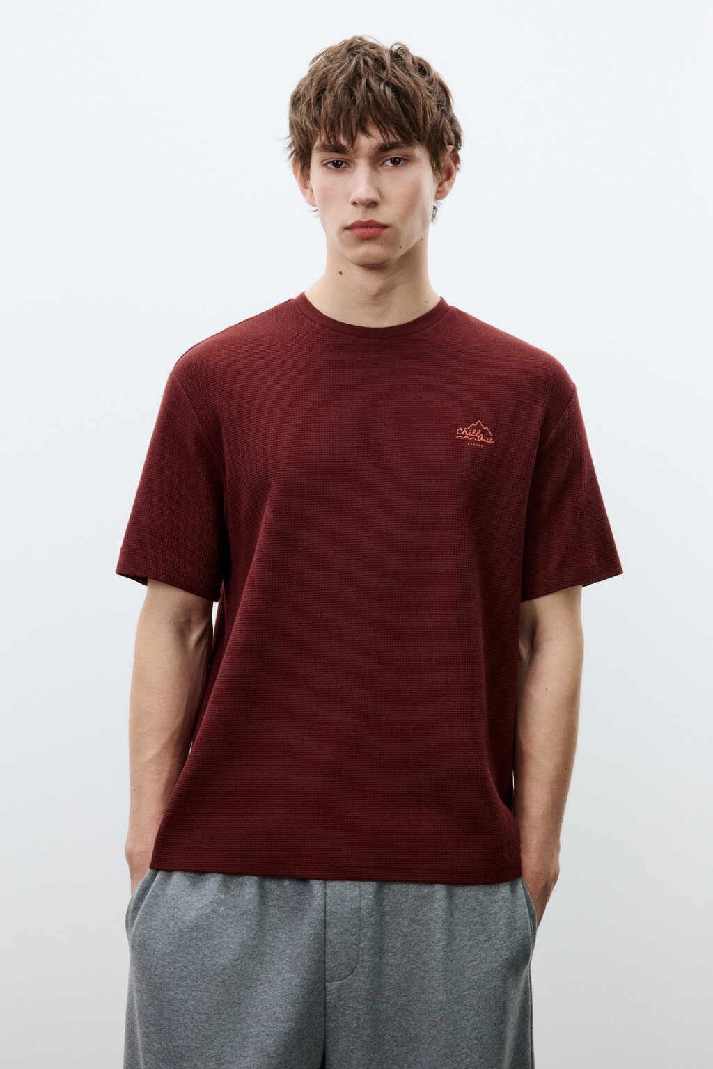 Футболка прямая с принтом - цвет красный - 2