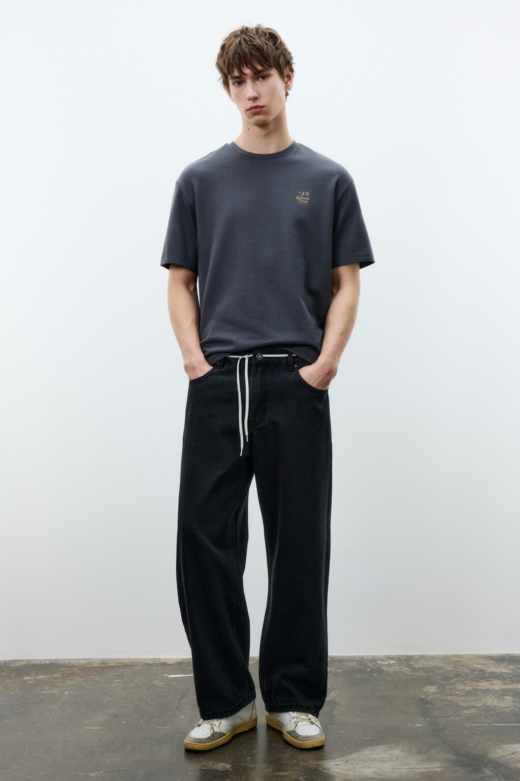 Футболка прямая с принтом - цвет серый - 4