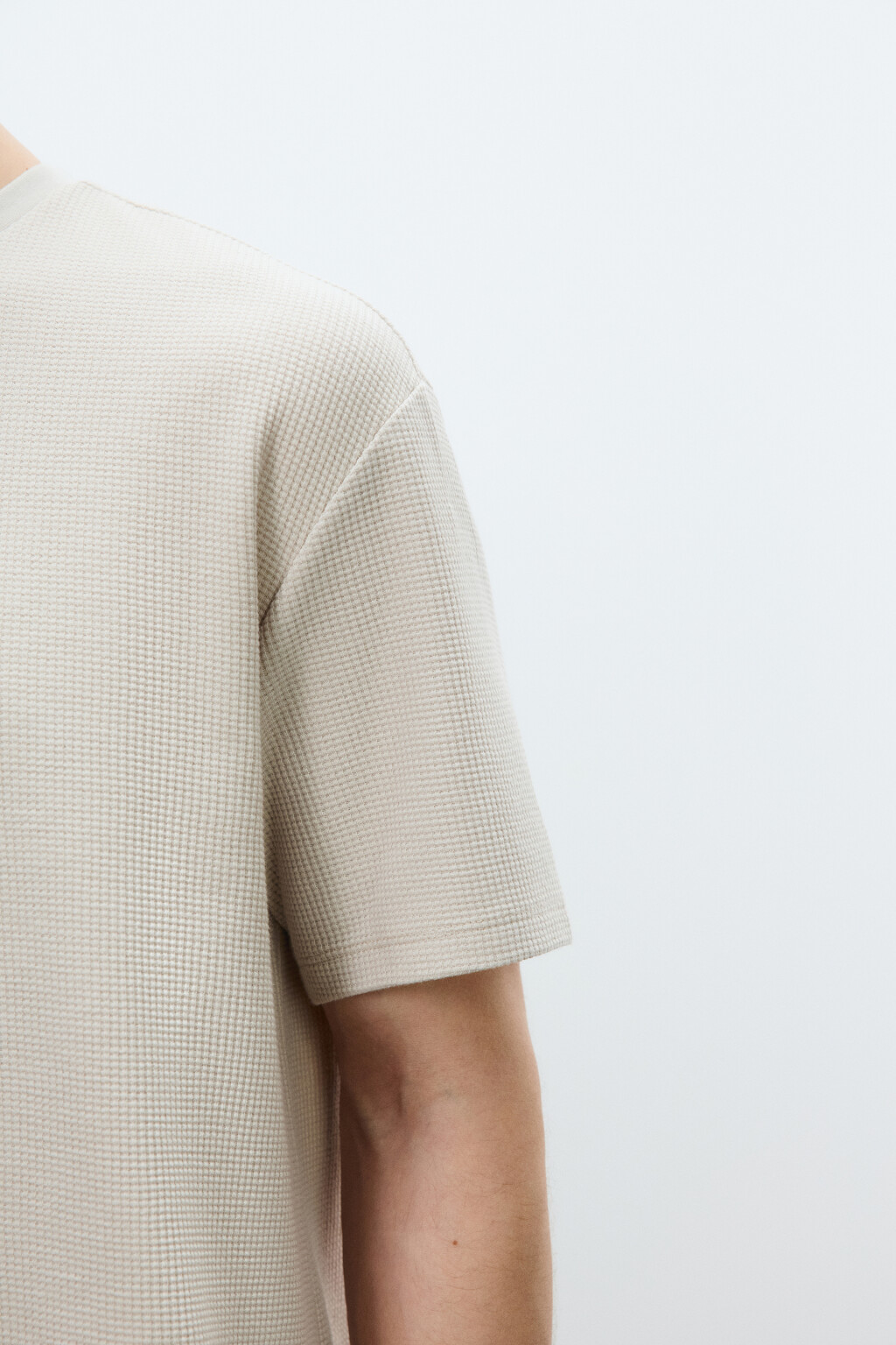 Футболка прямая с принтом - цвет бежевый - 7