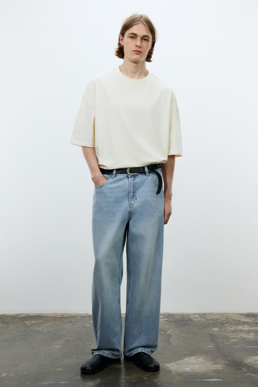 Футболка хлопковая оверсайз базовая - цвет бежевый - 5