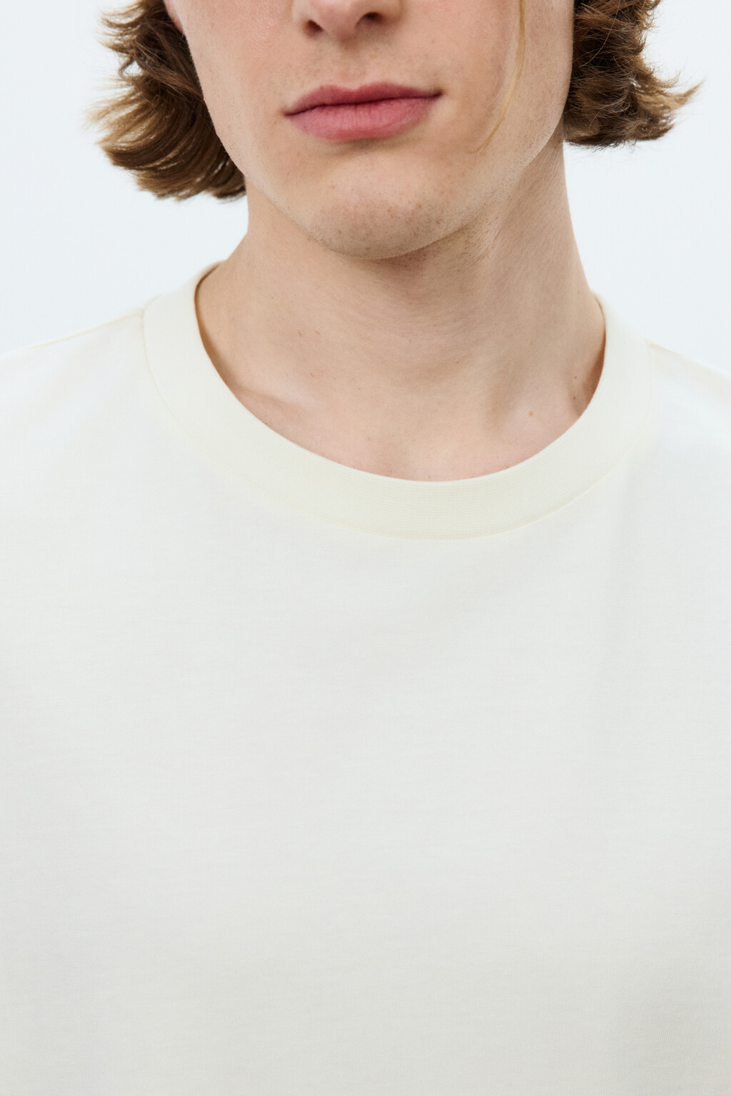 Футболка хлопковая оверсайз базовая - цвет бежевый - 6