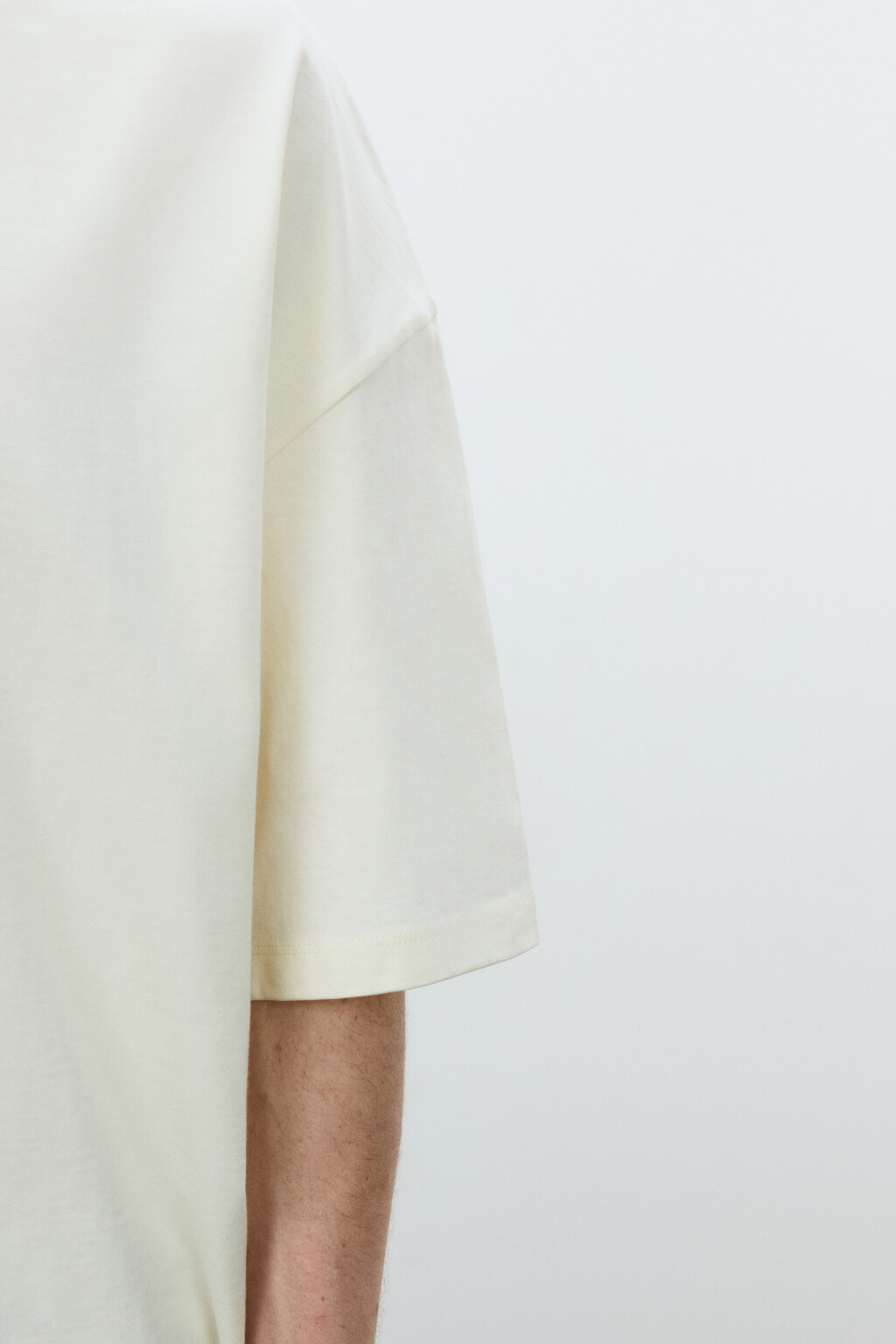 Футболка хлопковая оверсайз базовая - цвет бежевый - 7