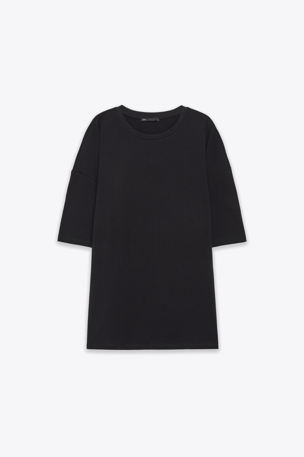 Футболка хлопковая оверсайз базовая - цвет черный - 1