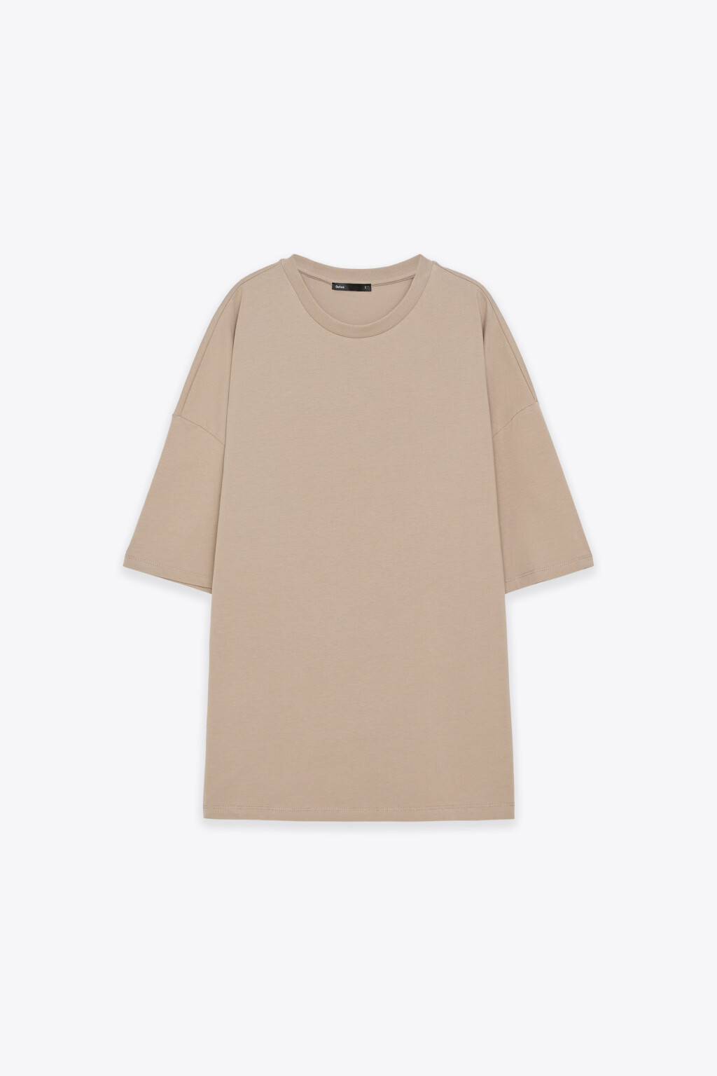 Футболка хлопковая оверсайз базовая - цвет коричневый - 1