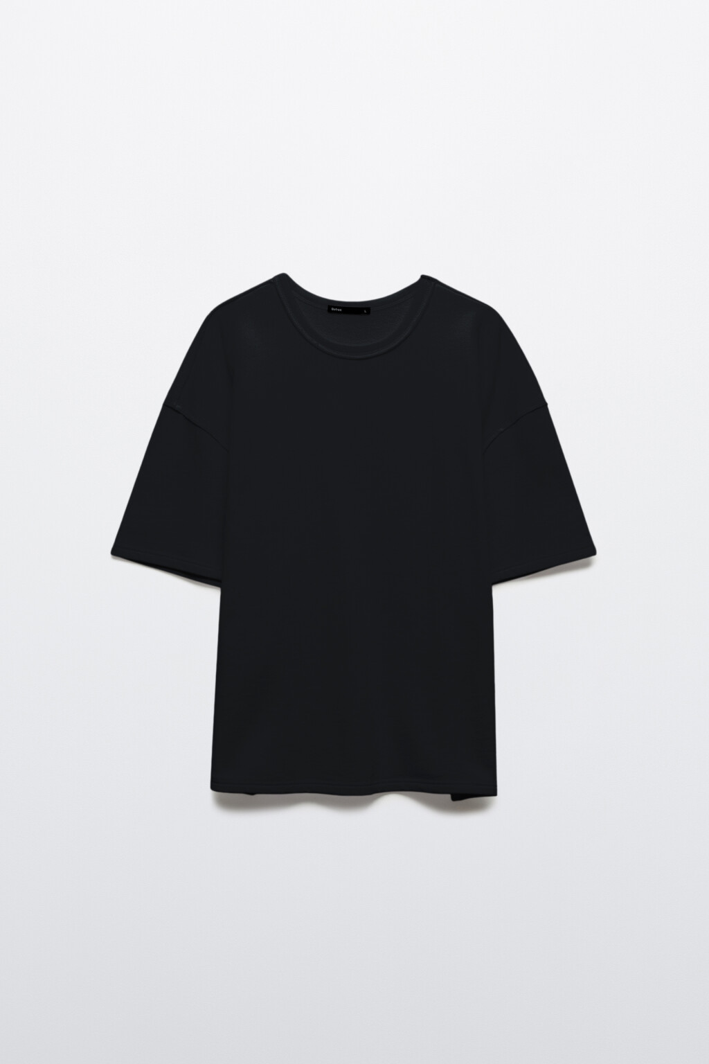 Футболка хлопковая оверсайз базовая - цвет черный - 7