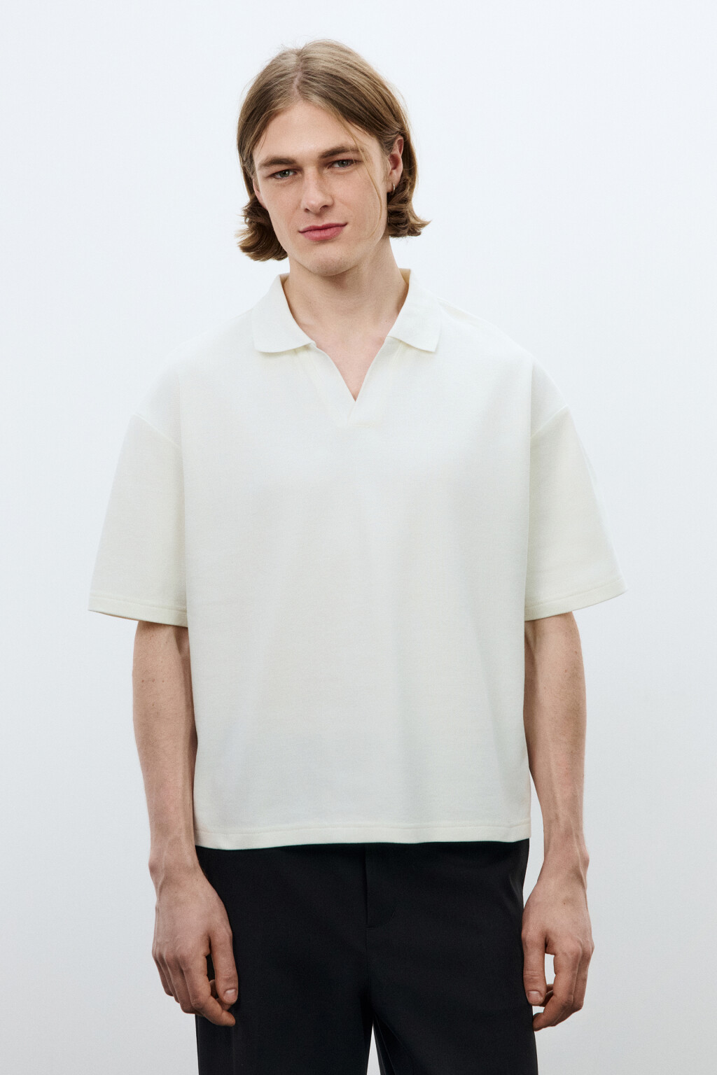 Футболка-поло оверсайз - цвет бежевый - 2